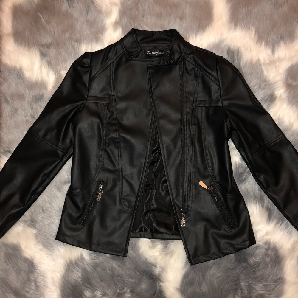 Black leather jacket